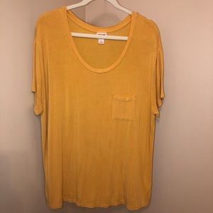 Target Mossimo Mustard Yellow Flowy Pocket Tee